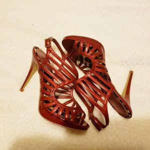 Carlos Santana Ruby Red High Heel Sandals